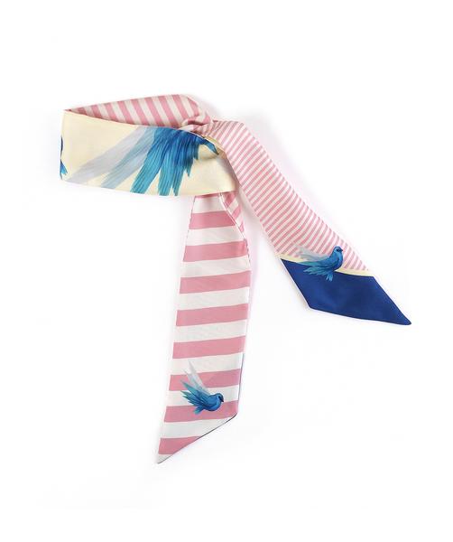 Mini silk shawl Playful Bluebirds
