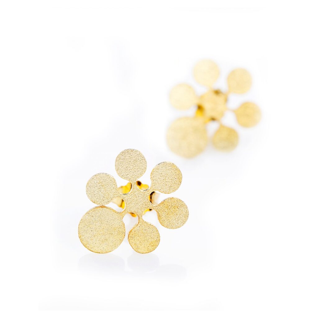 Earrings Snow Flowers gold plated