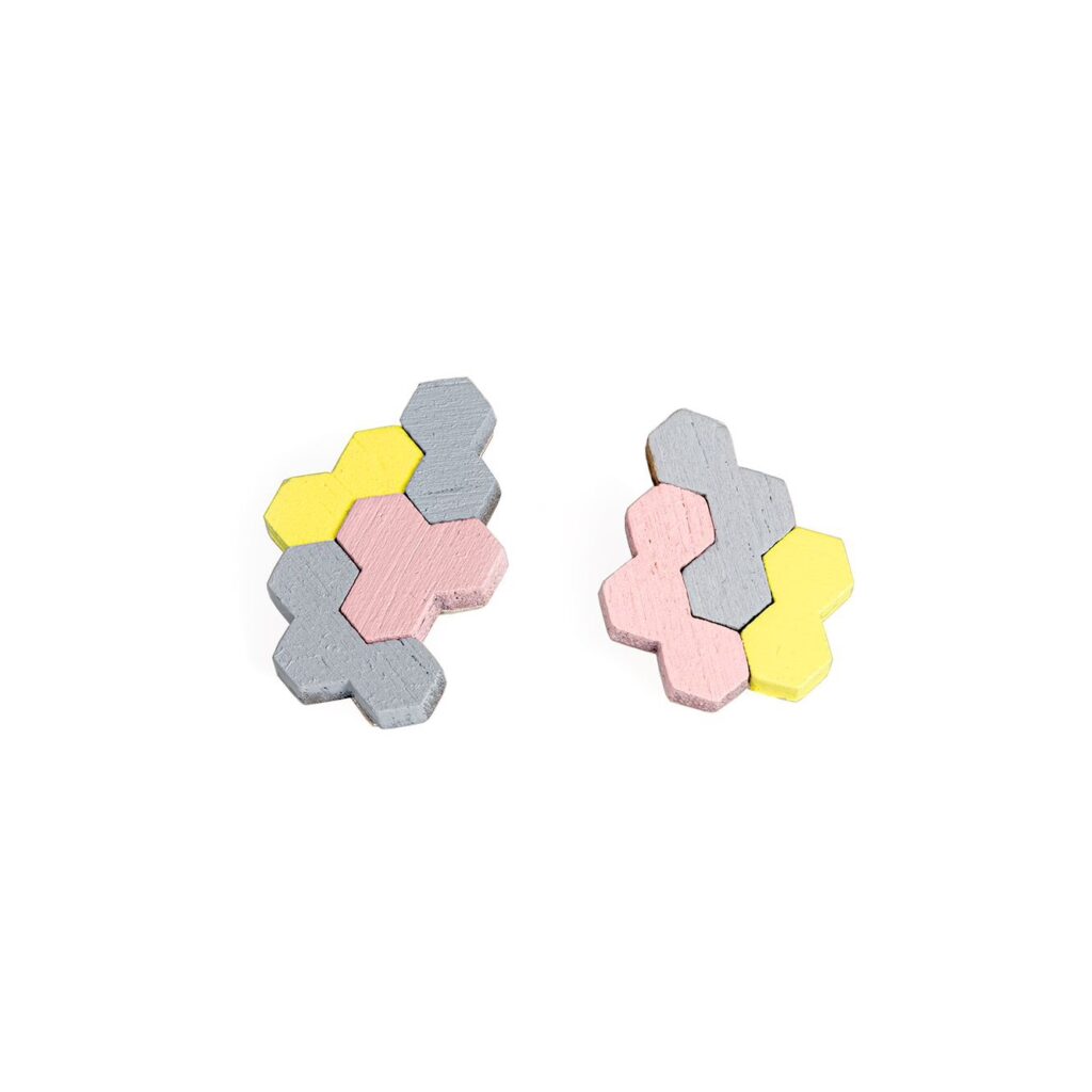 Earrings Puzzle light grey