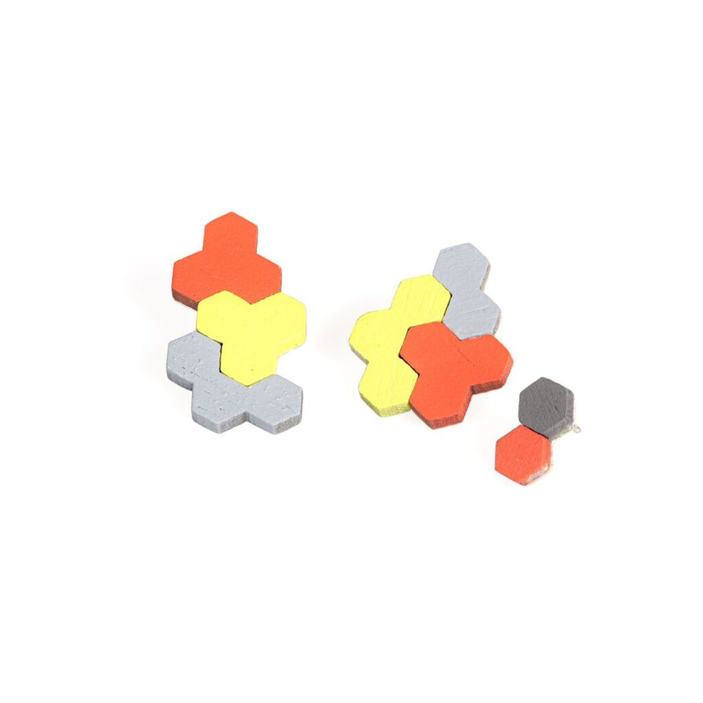 Earrings Puzzle 3 orange