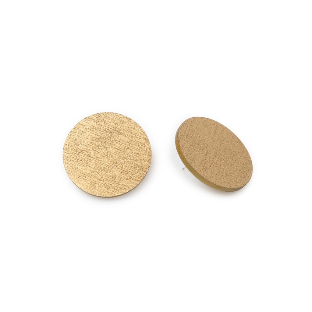 Earrings “Full moon” golden 30 mm