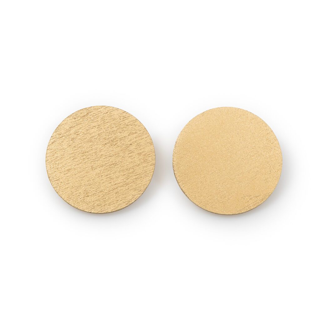 Earrings “Full moon” golden 40 mm