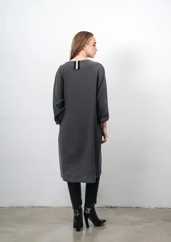 Eve Hanson Tunic dress in dark grey 2