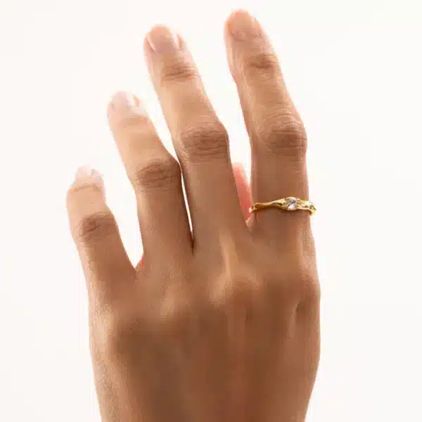 Onehe Gem resizable goldplated ring 2