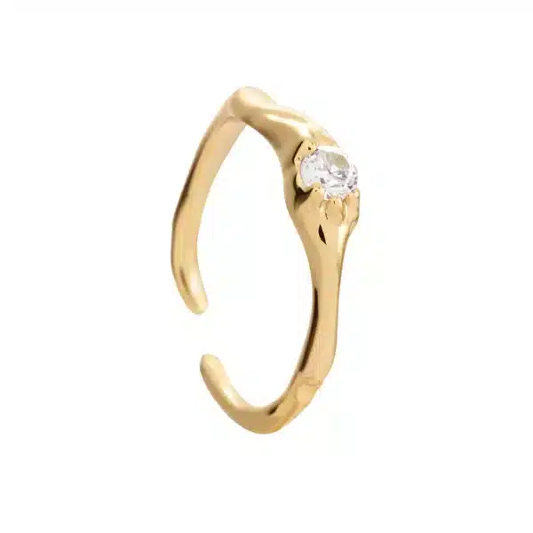Onehe Gem resizable goldplated ring