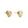 Onehe Heart shaped golden stud earrings