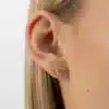 Onehe Heart shaped golden stud earrings 2