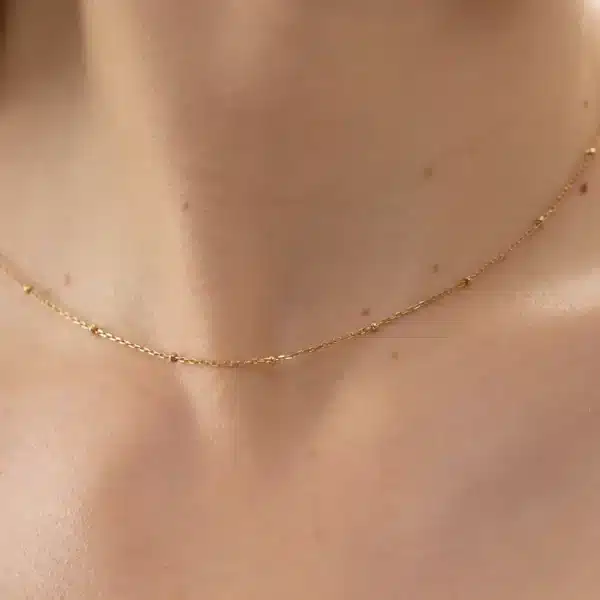 Onehe Minimal golden bead necklace 4