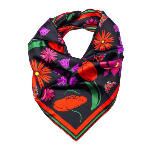 Silk scarf with flowers