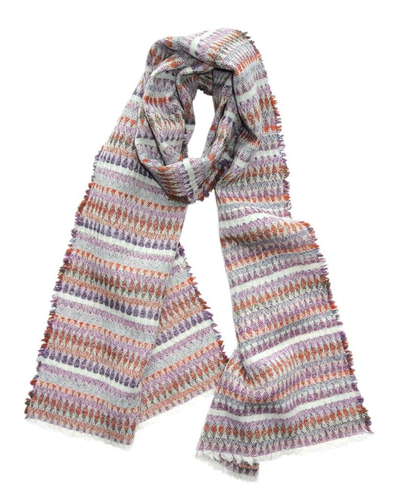 Sall HARLEQUIN Merino terrakota / lilla