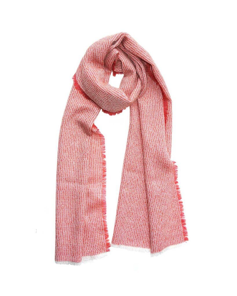 Linear mohair scarf orange/pink