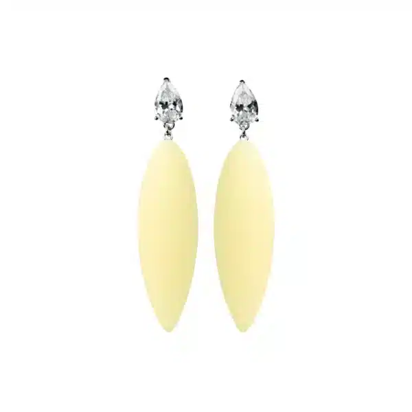 Earrings Nymphe white stone and macaron rubber
