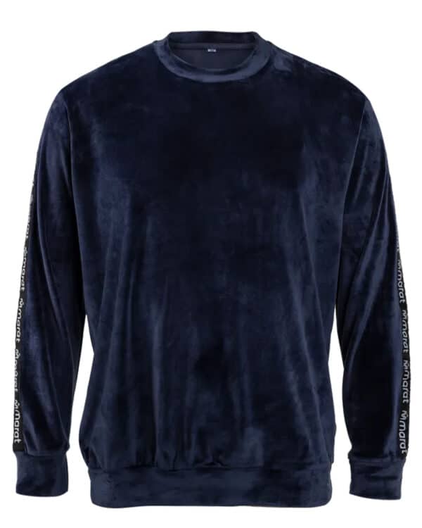 Navy blue velvet sweatshirt