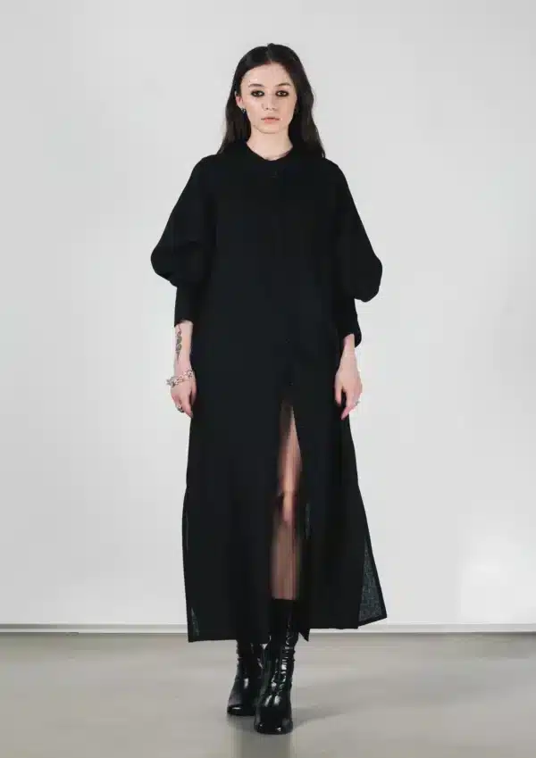Pikk linane musta värvi kleit