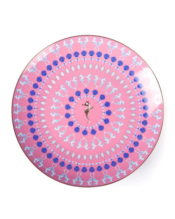 Portselantaldrik Sun King sinine-roosa 26 cm
