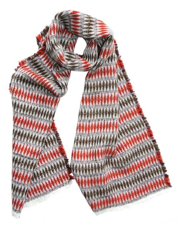 Scarf Harlequin brown / terracota