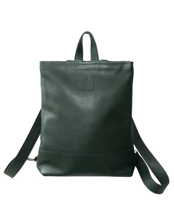 Chrome leather backpack Halti green
