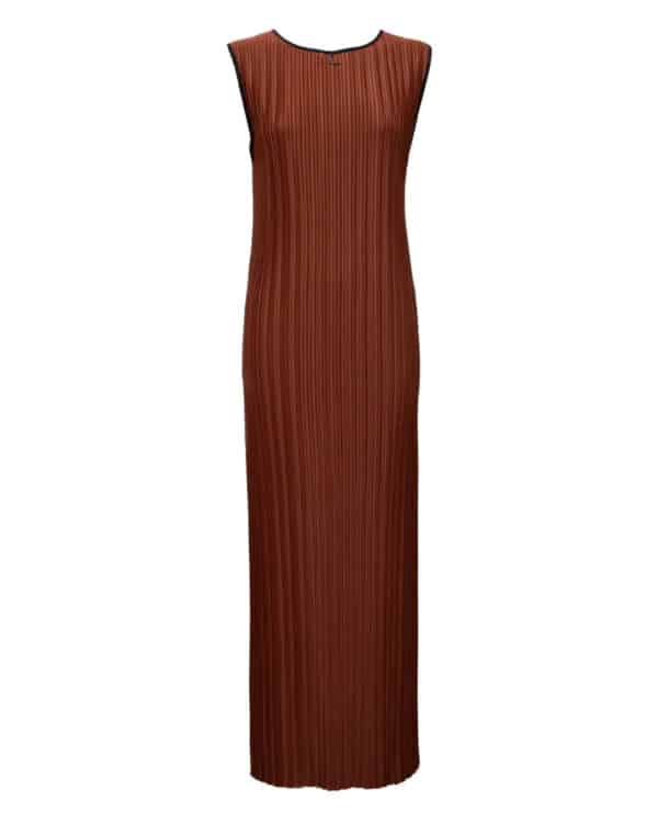 Erle Pleated Dress Brown