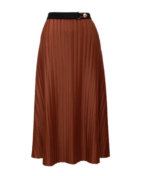 Erle Pleated Skirt Brown