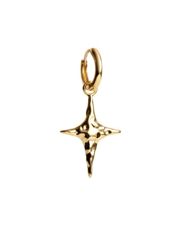 Star golden single hoop earring