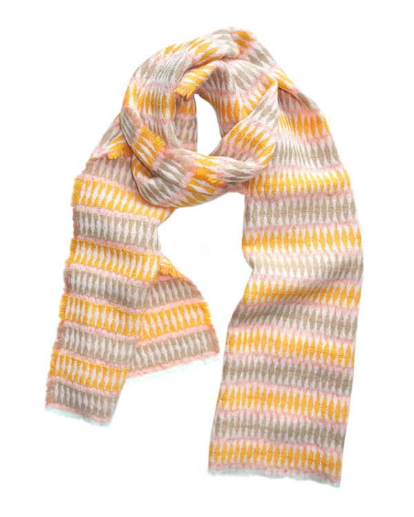 Scarf Harlequin yellow-beige