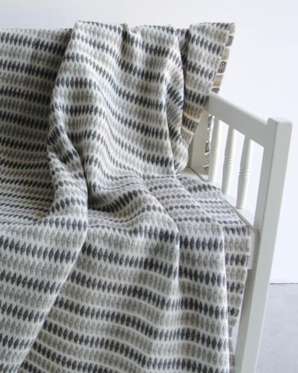 HARLEQUIN wool throw blanket gray