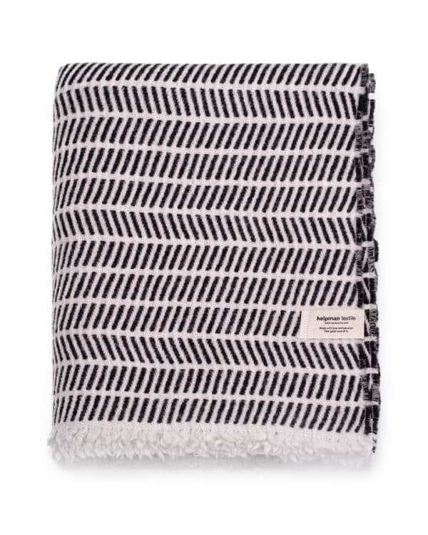 Villane pleed ZIG ZAG valge-must