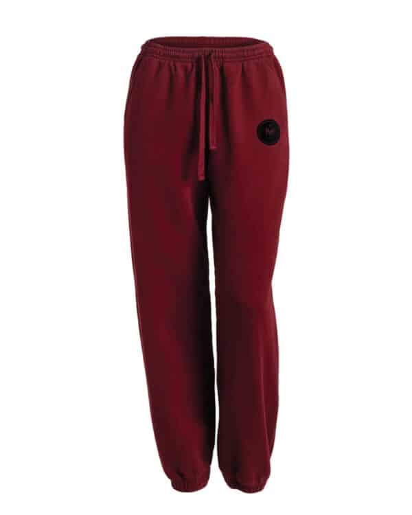 Womens cotton sweatpants dark red