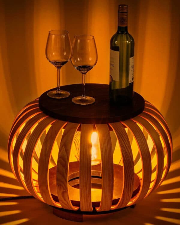 Pouffe-table-lamp Hello Wine