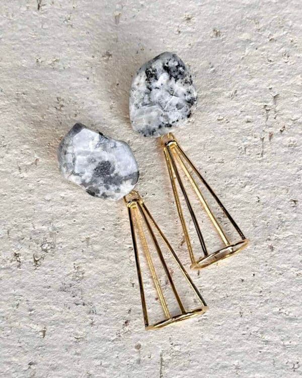 Vortex earrings grey gold plated