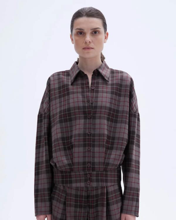 Pluus Ceres tartan mustriga