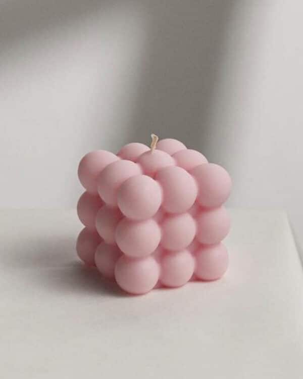 Scented soywax bubble candle Light Pink / Rhubarb Gin