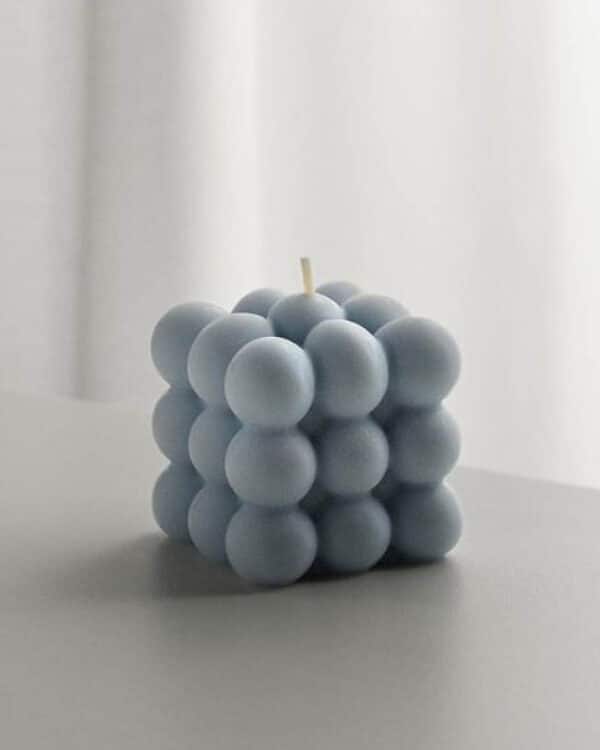 Scented soywax bubble candle Denim Blue / Blackberry