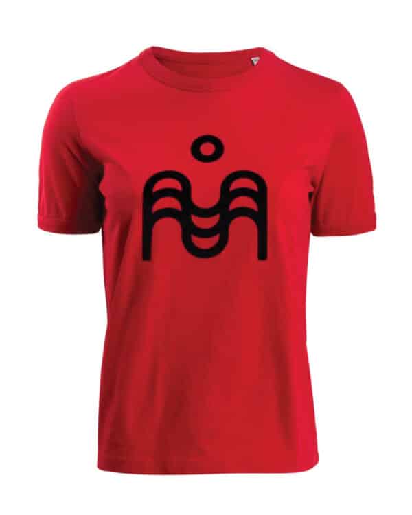 Womens flock logo t-shirt red