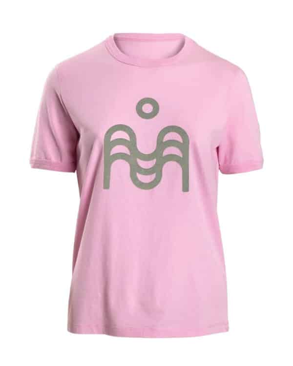 Womens t-shirt with flock logo pink