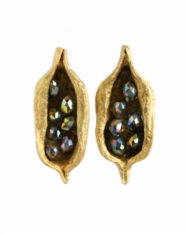 Crystalline Legume Earrings Golden