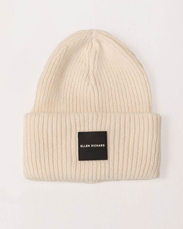 Meriinovillast müts beanie valge Ellen Richard