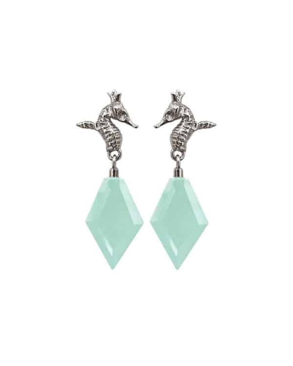 Earrings Hippo Crystal Aquamarin