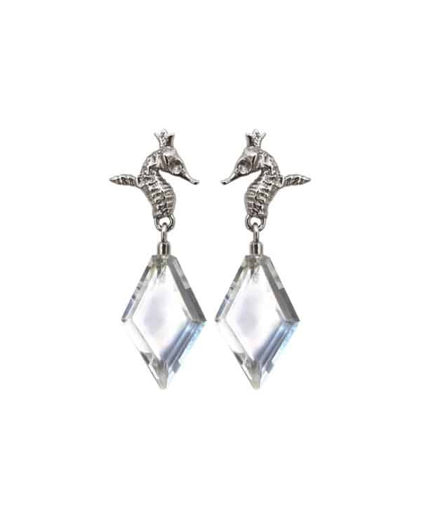 Earrings Hippo Crystal Clear