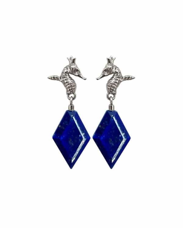 Earrings Hippo Crystal Navy