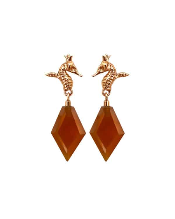 Earrings Hippo Crystal Rust