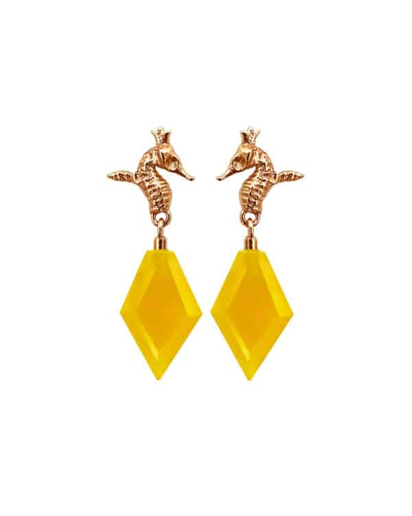 Earrings Hippo Crystal Yellow