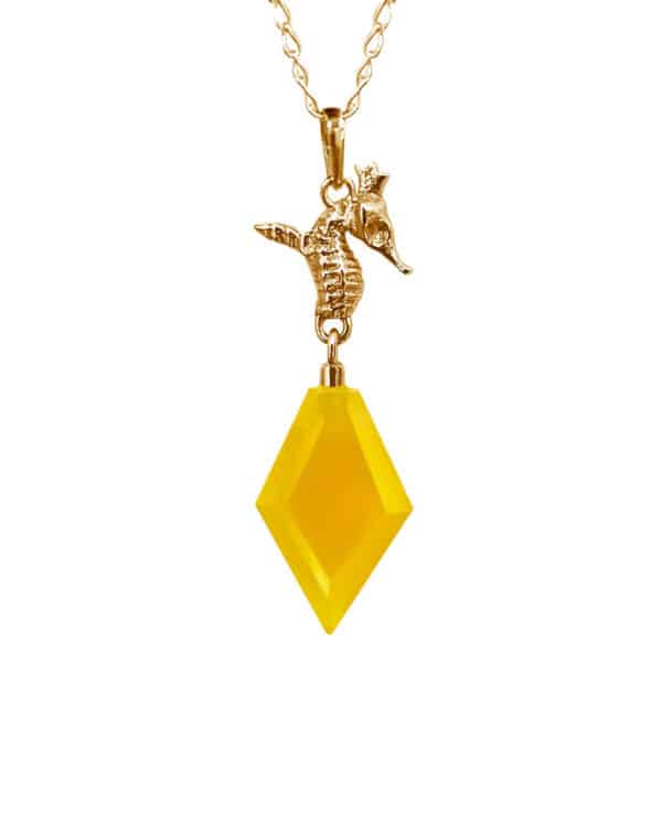 Hippo Crystal Yellow Pendant