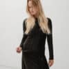 Kriss Soonik Plisseeritud velvetist top Krista must 2