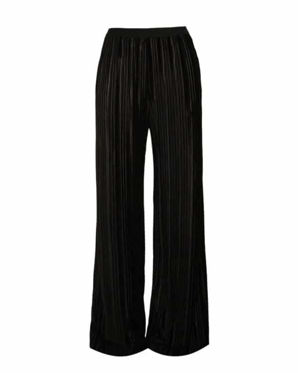 Erle Pleated Velved Trousers – black