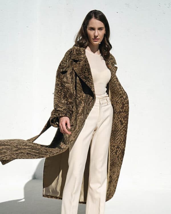 Mirgorod Brown Python Coat