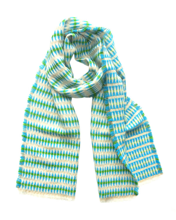 Scarf HARLEQUIN blue/green/beige