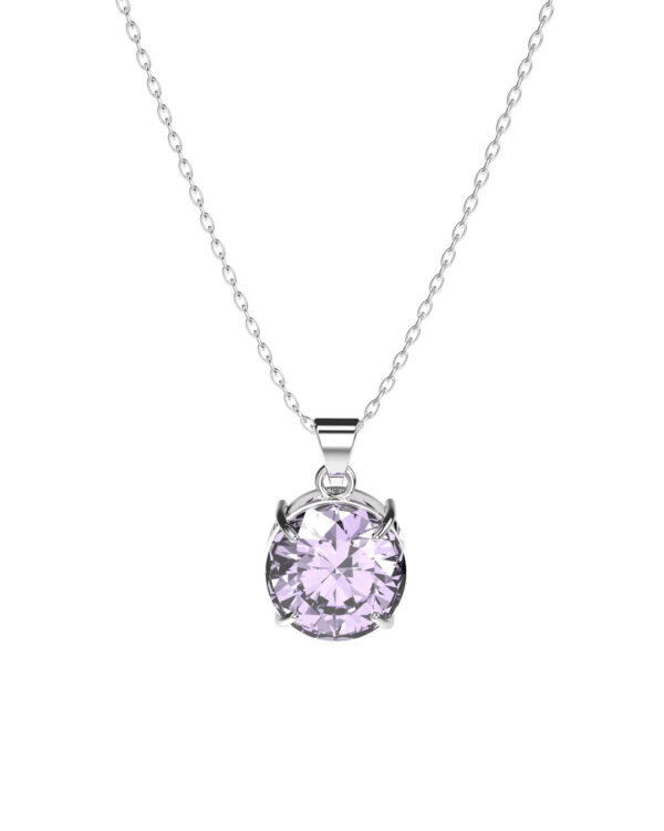 Solitaire Diamond Necklace Lavender