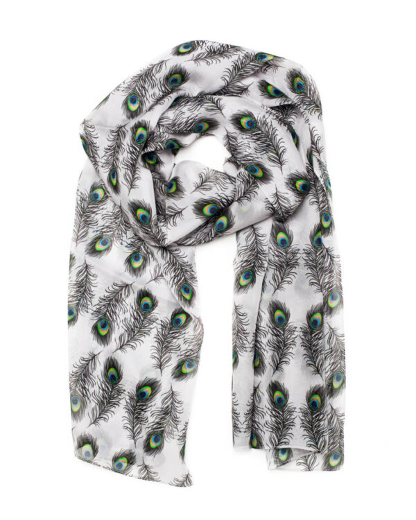 Silk shawl with peacock feathers