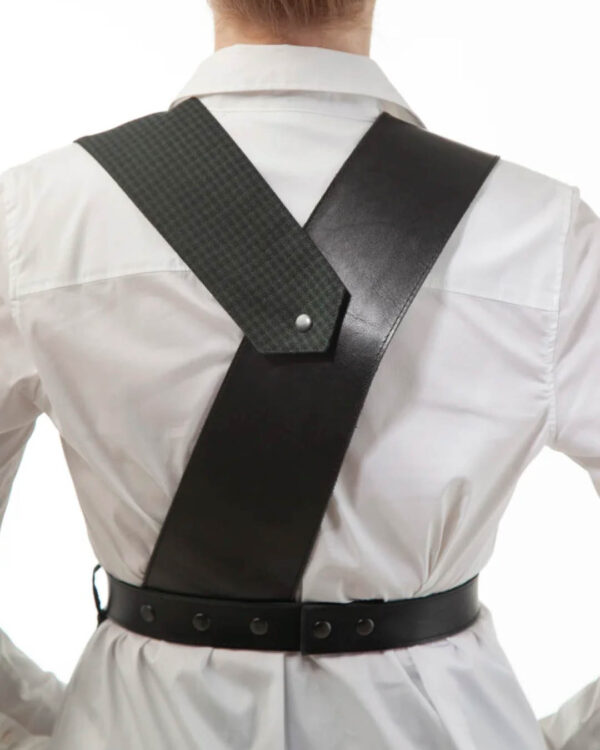 Vest-aksessuaar roheline ruutudega – mustad rihmad - By Kaire Avi_